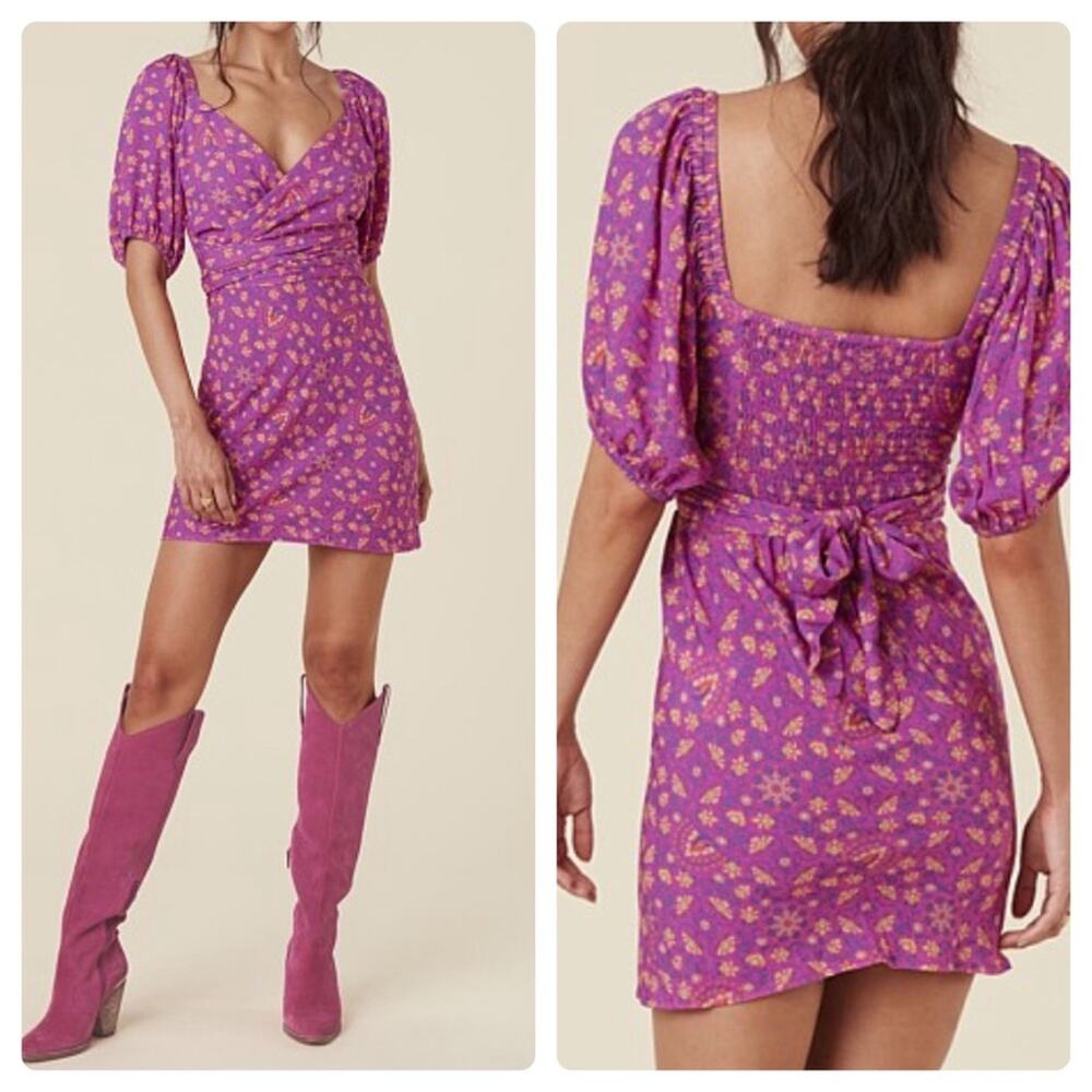 Spell Madame Peacock Sweetheart Mini Dress Boysenberry